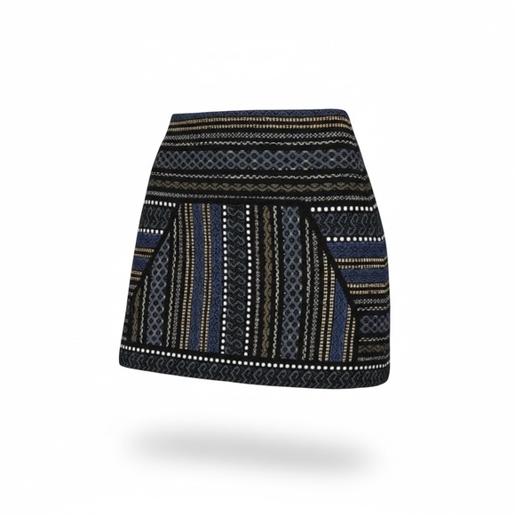 Gryphon Dresses & Skirts - Gryphon Striped Patterned Skirt - Blue and Black